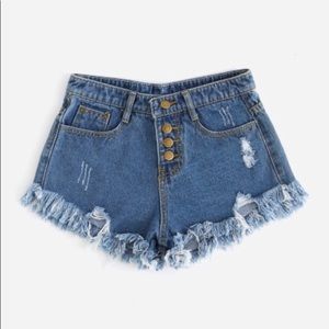 Distressed Denim Shorts